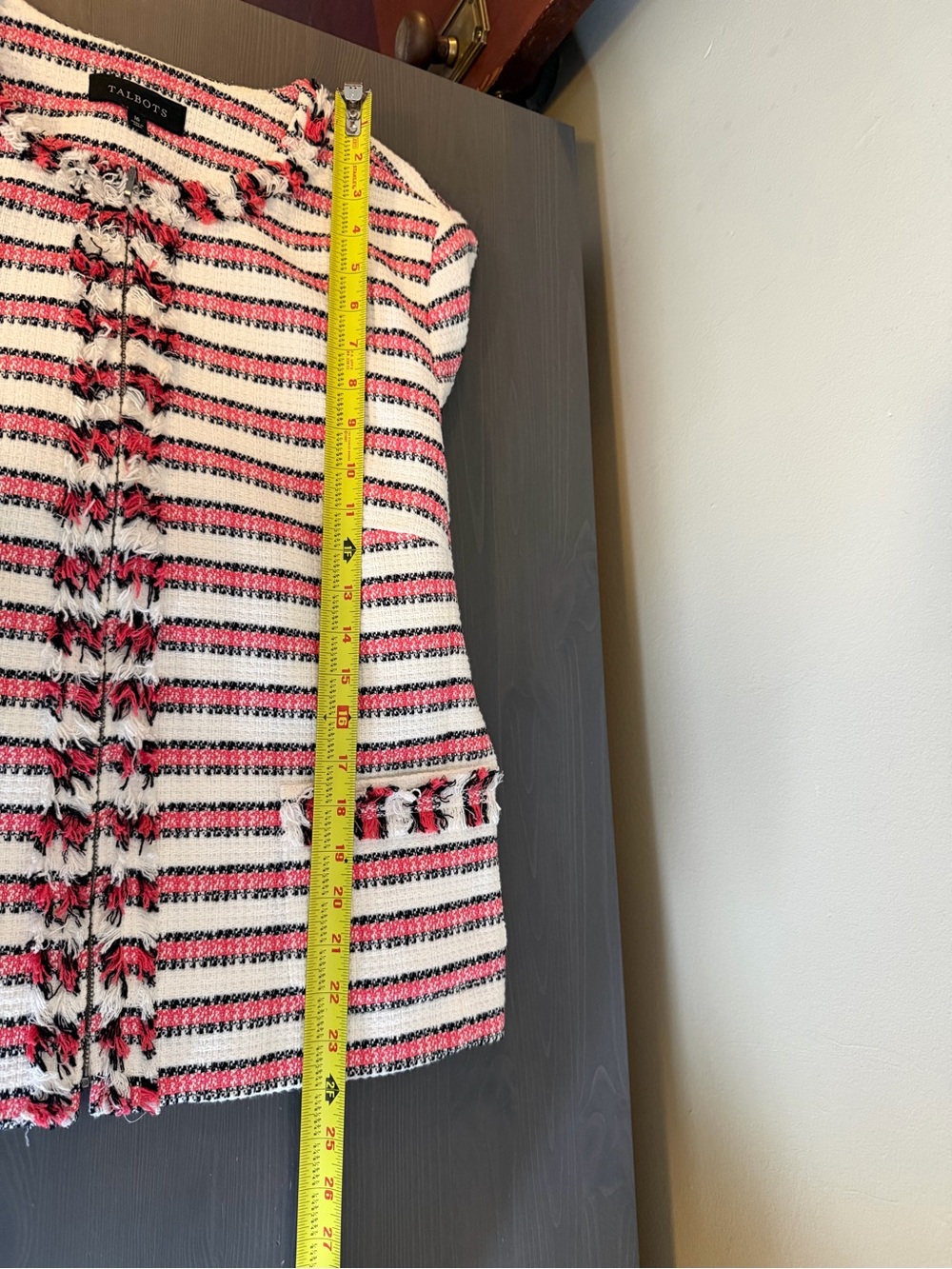 Talbots Striped Tweed Lightweight Jacket - Picture 8 of 9